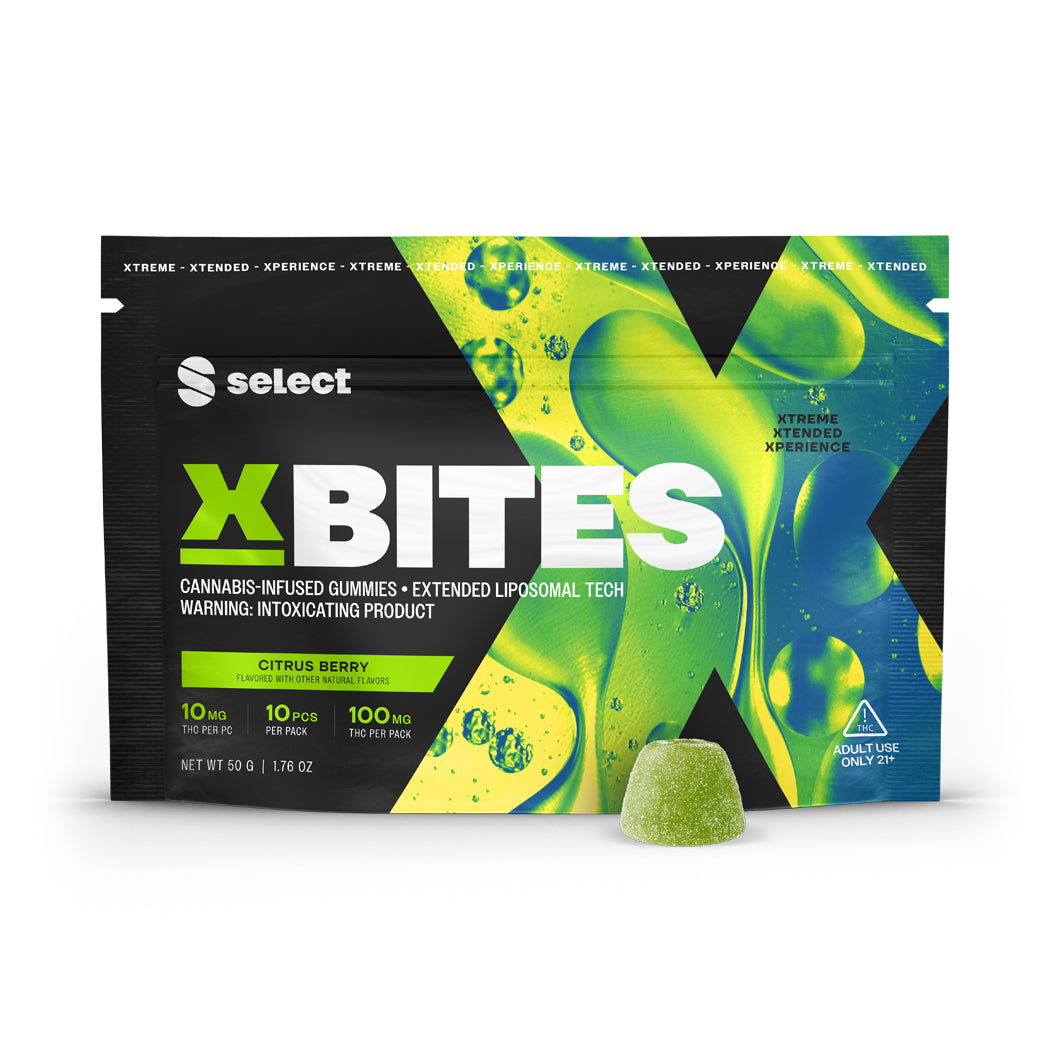 THC-derived gummy, XBites Citrus Berry- The Hemp Company