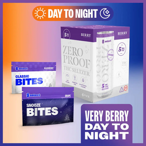 Very Berry Day To Night, THC Drinks & Gummies with Berry Flavors